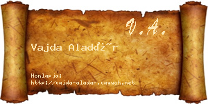 Vajda Aladár névjegykártya